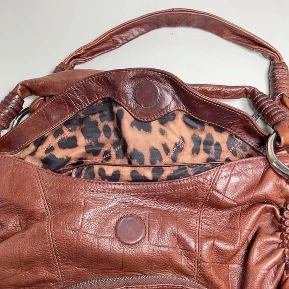 B. MAKOWSKY  | CROC LEATHER SATCHEL BOHO SHOULDER BAG - Picture 5 of 13